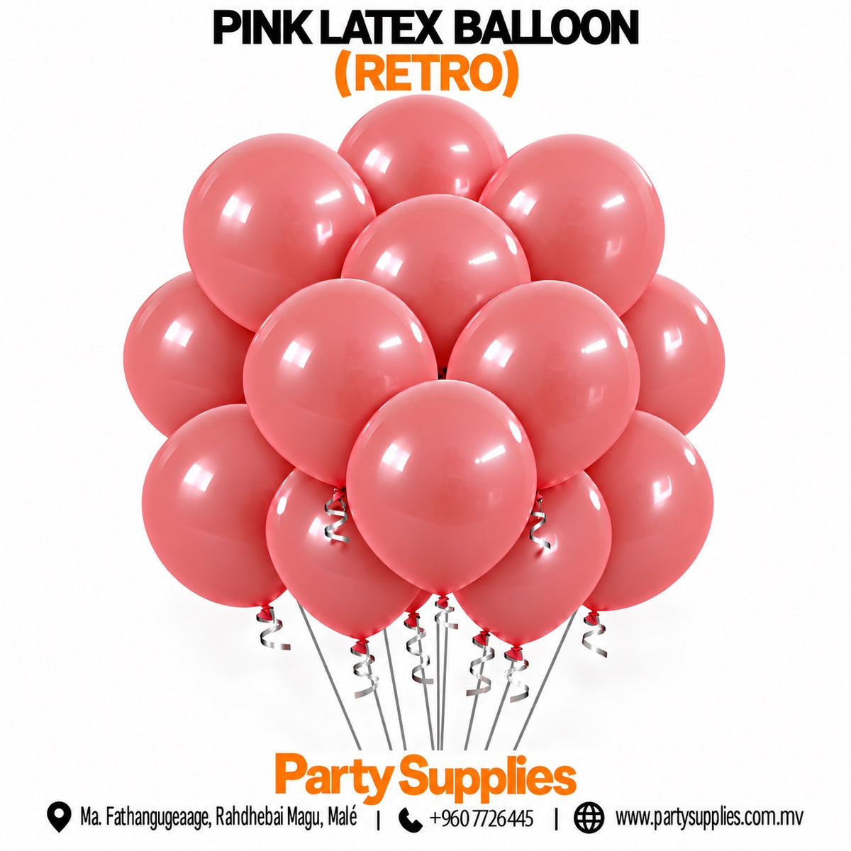 Retro Pink Latex Balloon