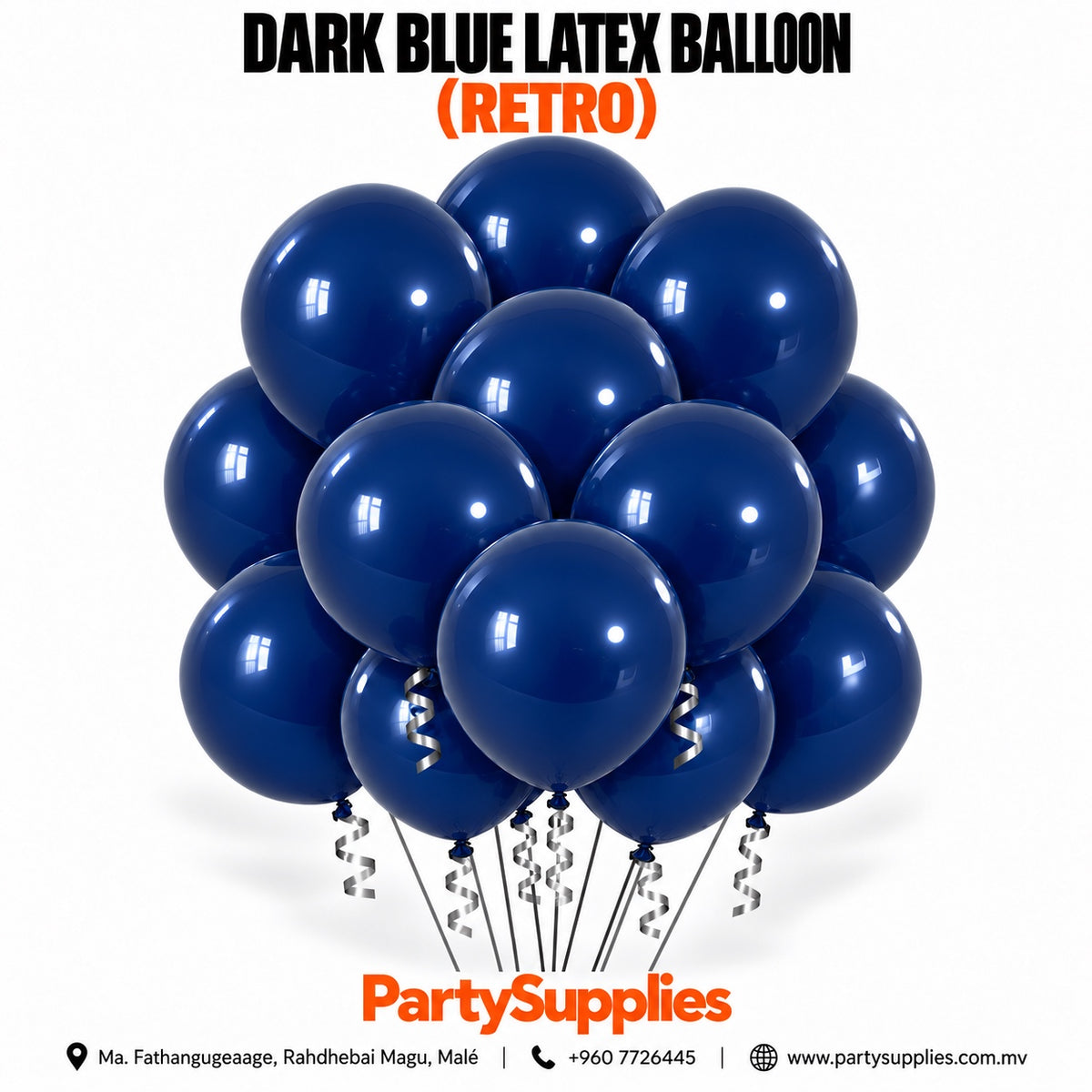 Dark Blue Retro Latex Balloons