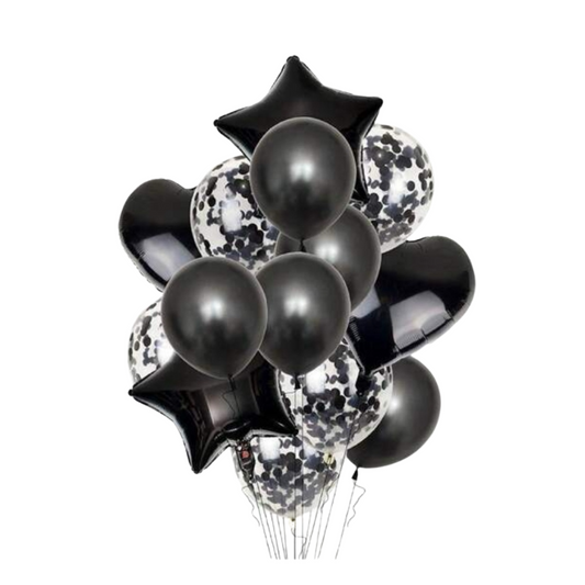 14pcs Black Balloon Set
