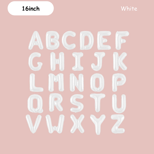 16inch White Foil Letter A-Z Alphabets