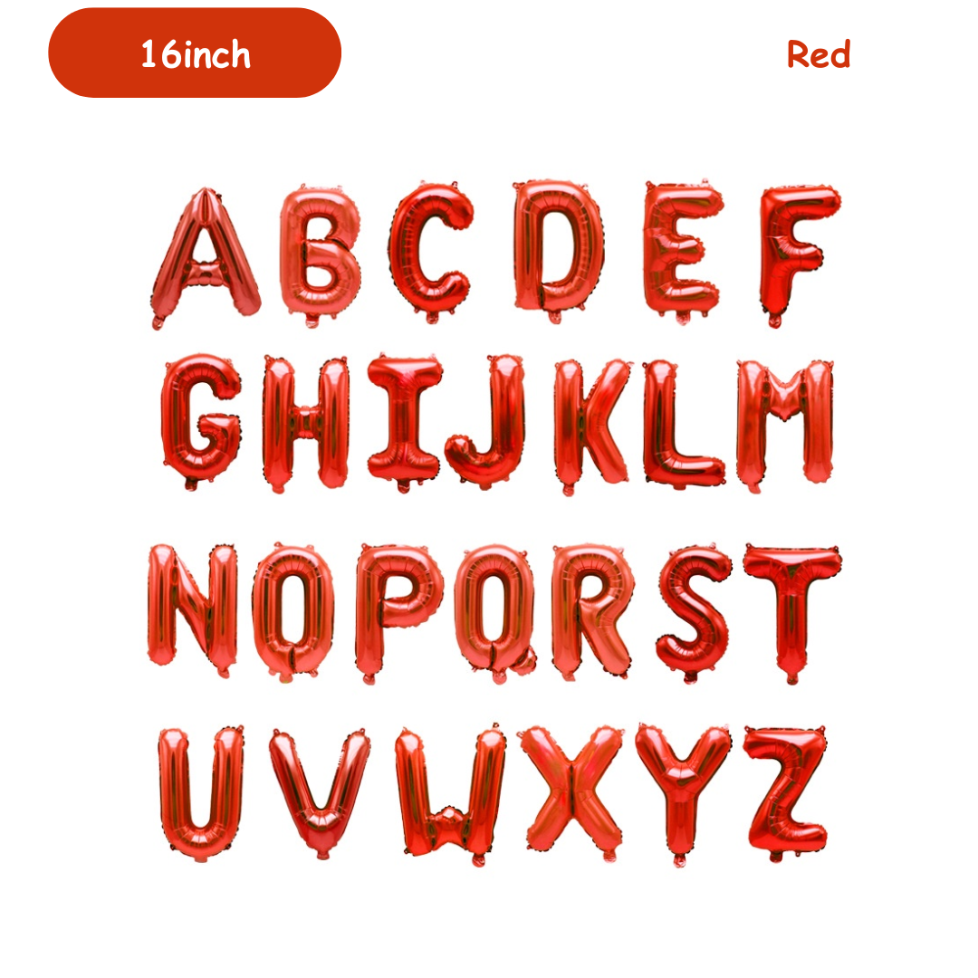16inch Red Foil Letters A-Z Alphabets