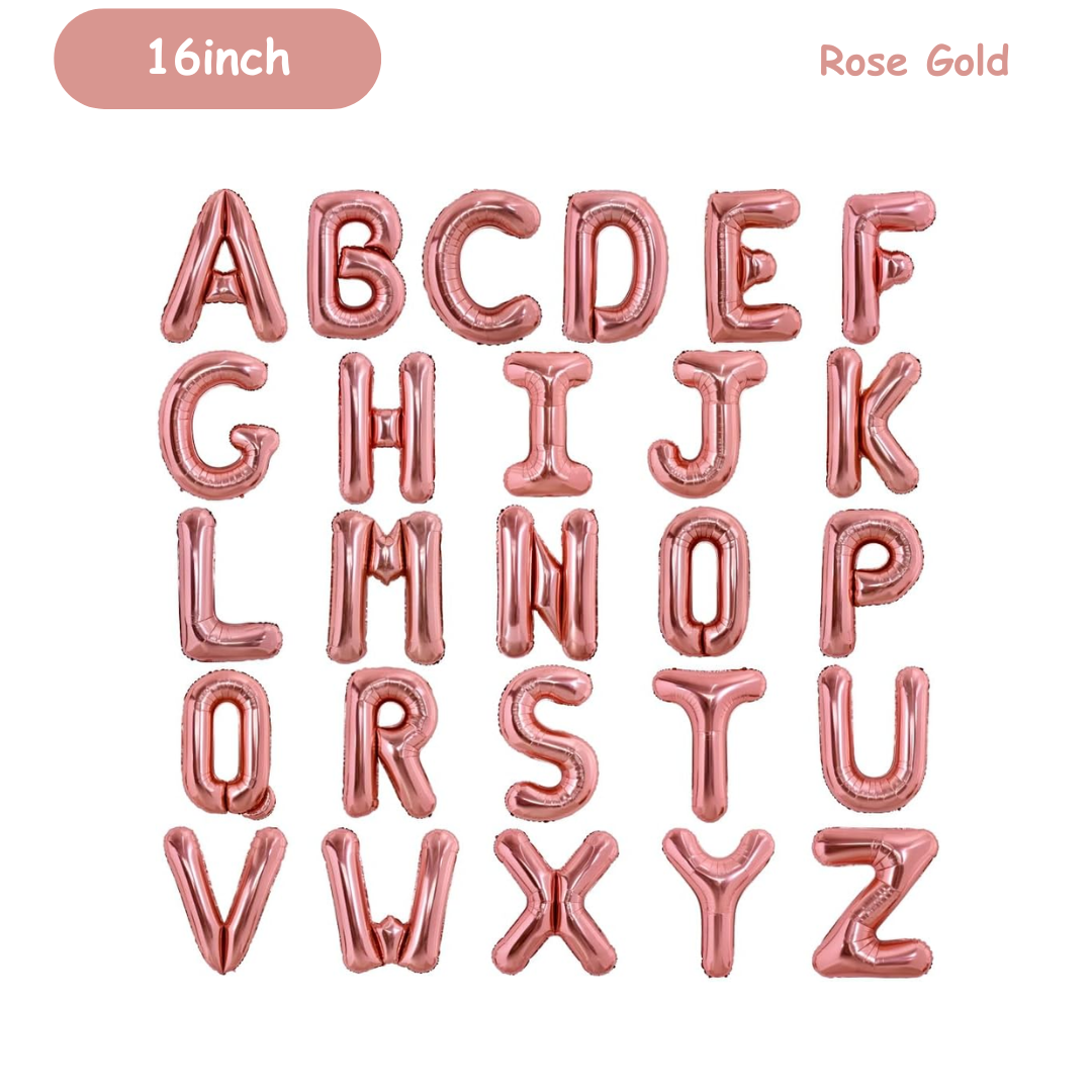 16inch Rose Gold Foil Letters A-Z Alphabets