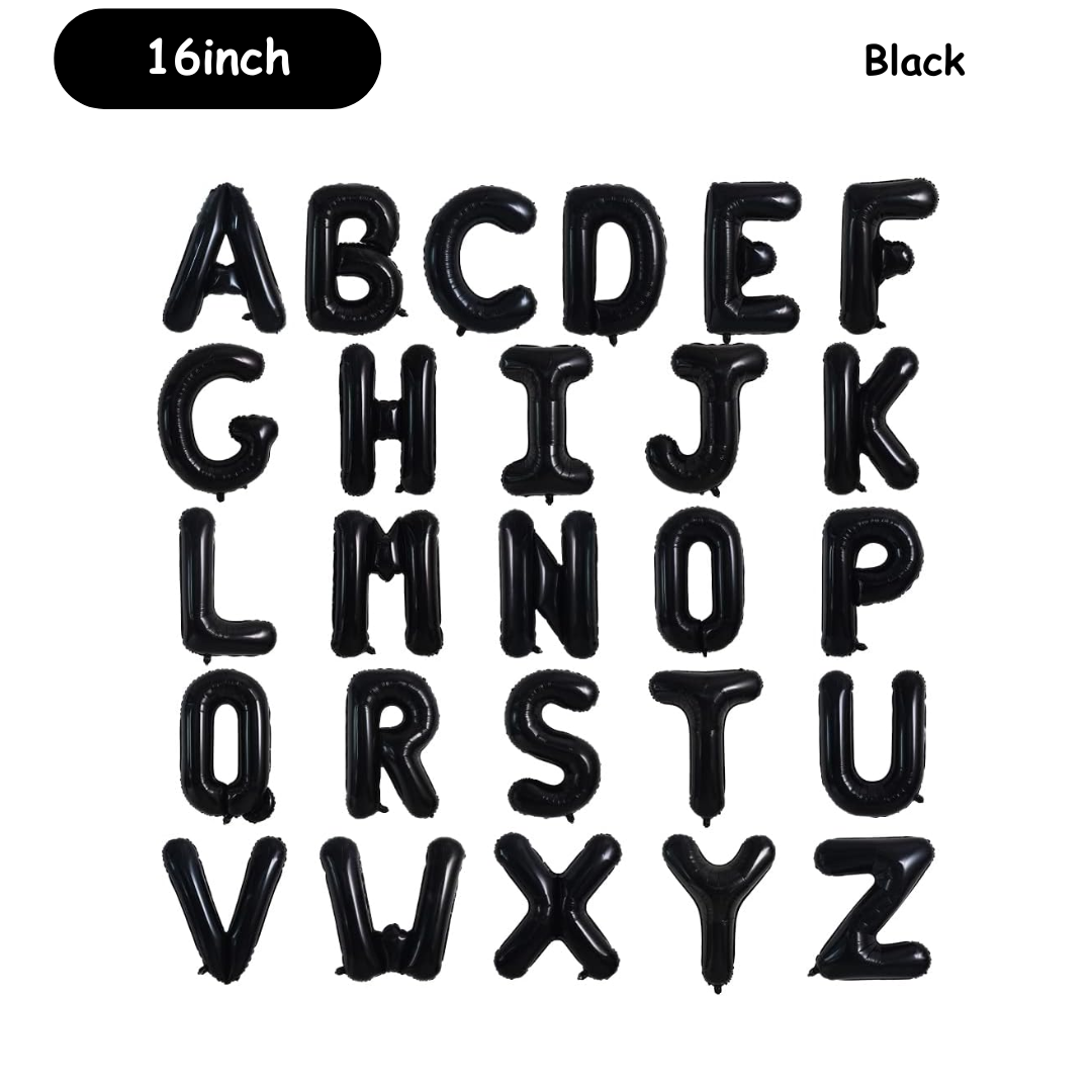 16inch Black Foil Letters A-Z Alphabets