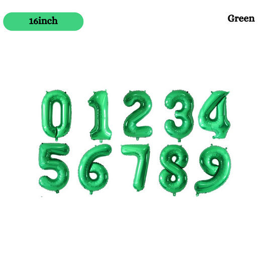 16inch small Green Foil Number, 0-9