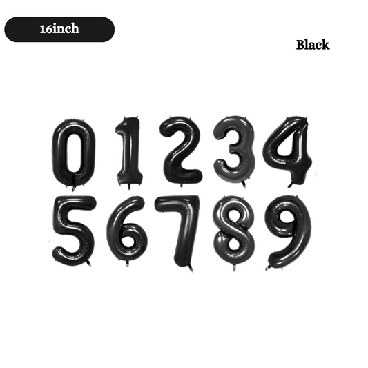 16inch Small Black Foil Number, 0-9