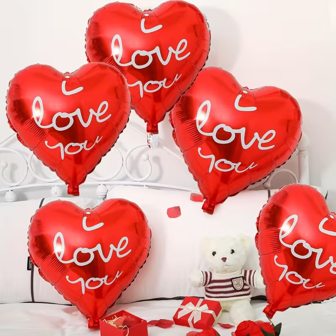 1pcs 18inch I Love you red heart foil balloon