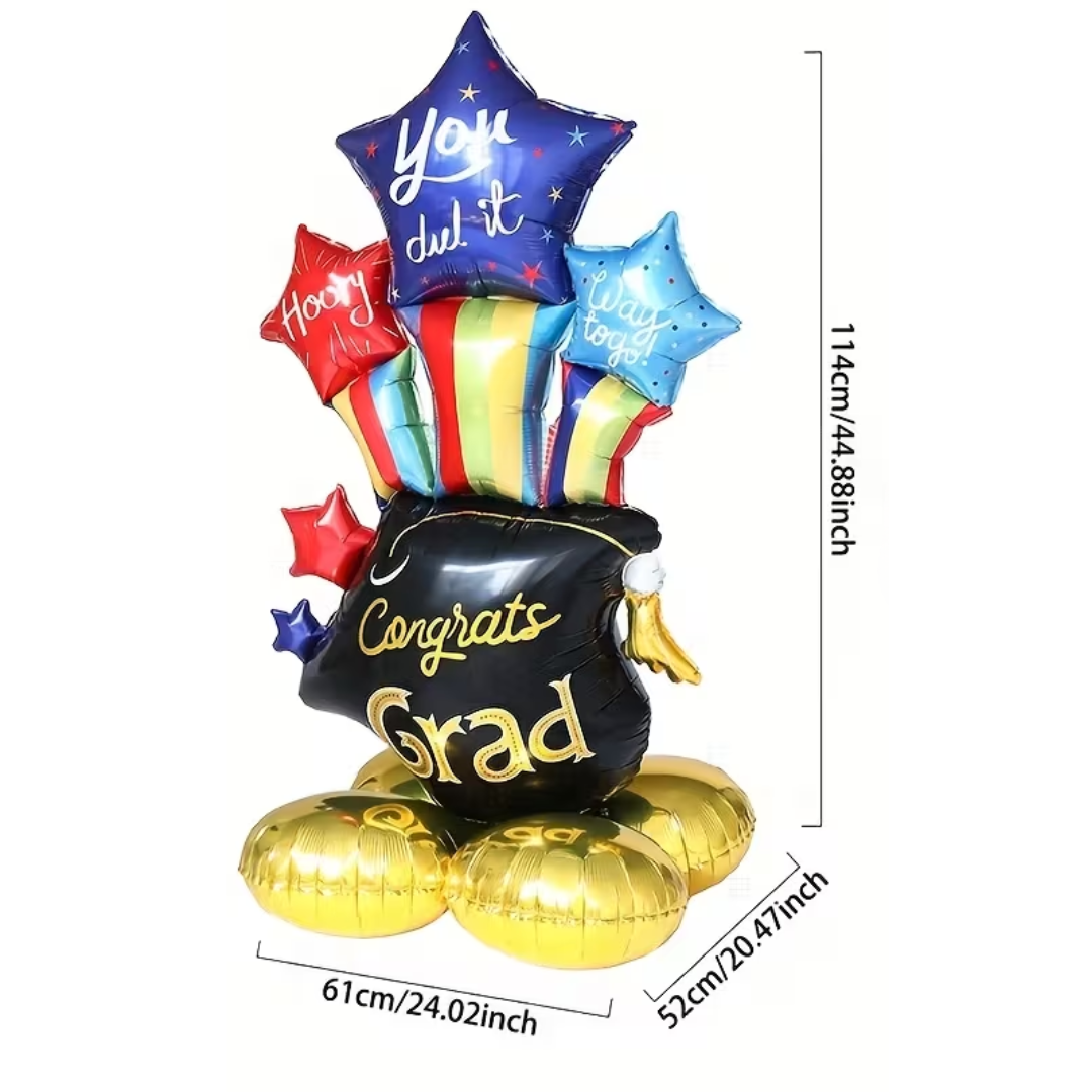 Large free standing graduation foil balloon