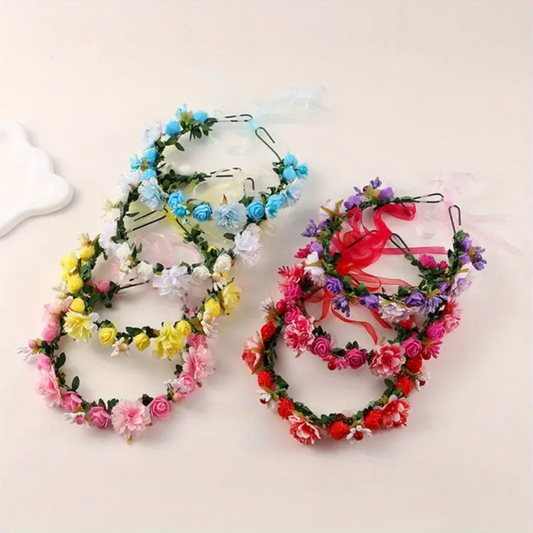 Girls Floral Flower Rose Headband