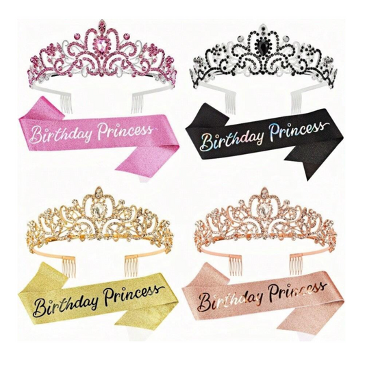 Birthday Princess Sash and Crown Set