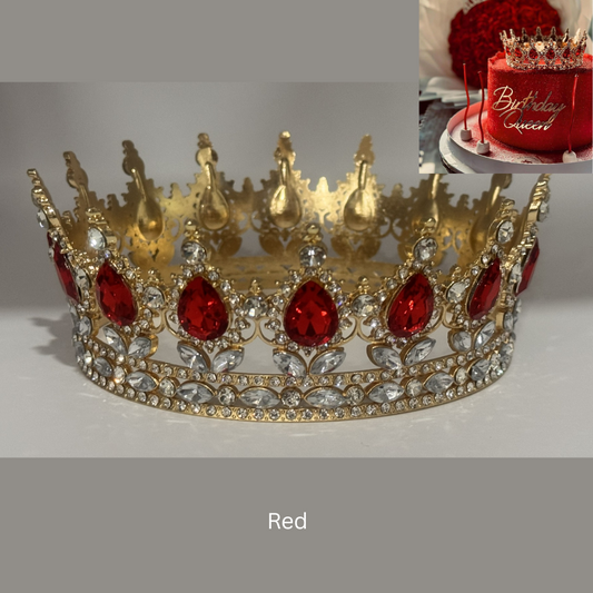 Red Rhinestone Cake Crown