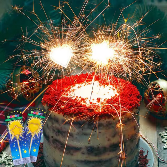 Sparkling Star and Heart Candle