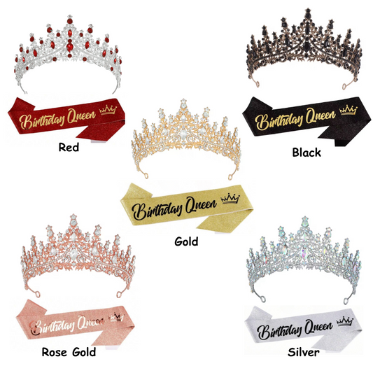 Birthday Queen Sash and Crown Set