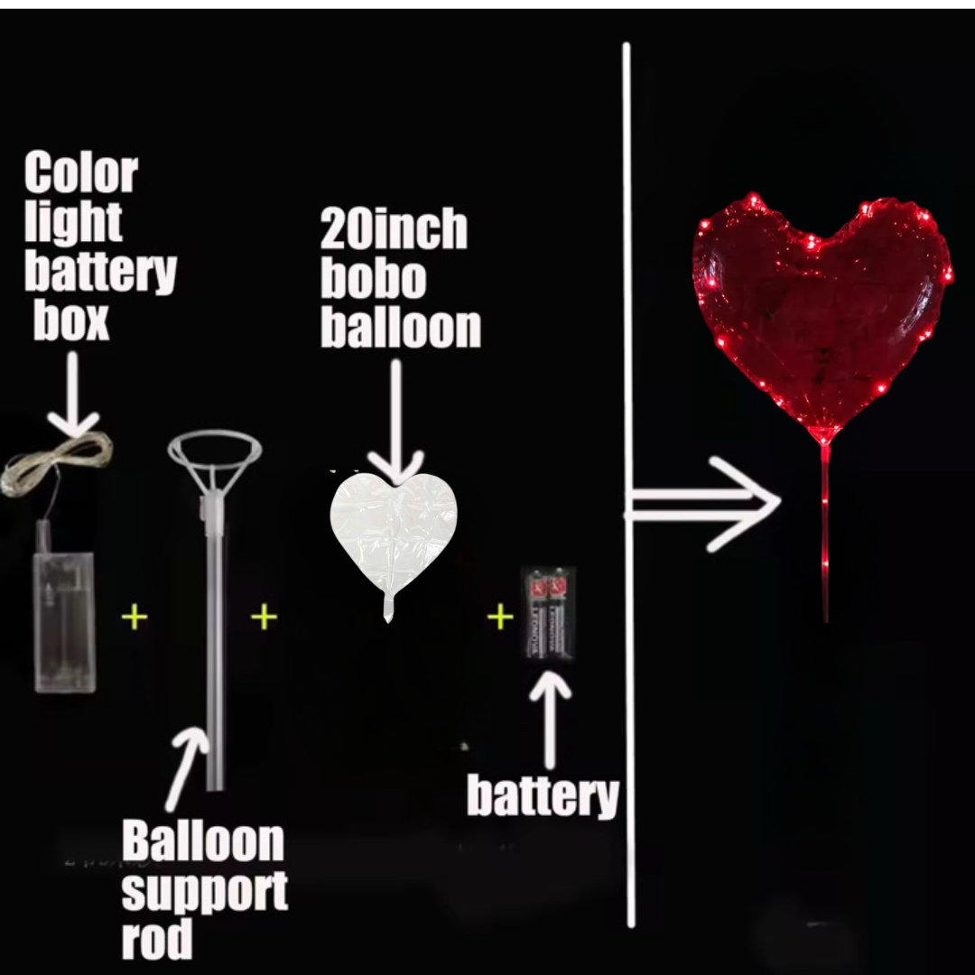 20inch Led Bobo Heart Balloon with Red Led Light
