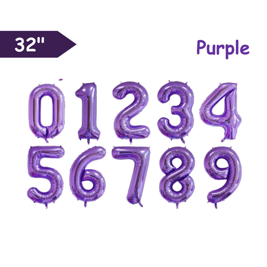 Purple - 32inch Foil Number Balloons