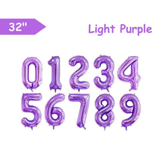 Light Purple - 32inch Foil Number Balloons