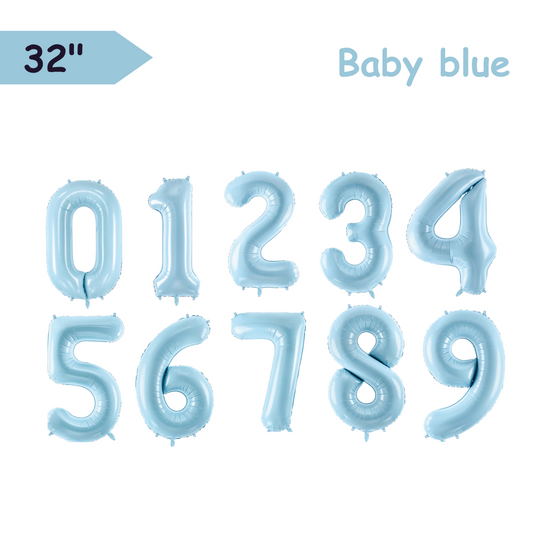 Baby Blue - 32inch Foil Number Balloons