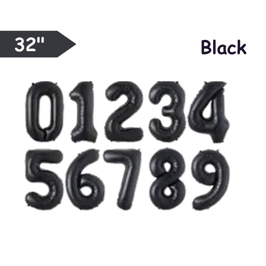 Black - 32inch Foil Number Balloons