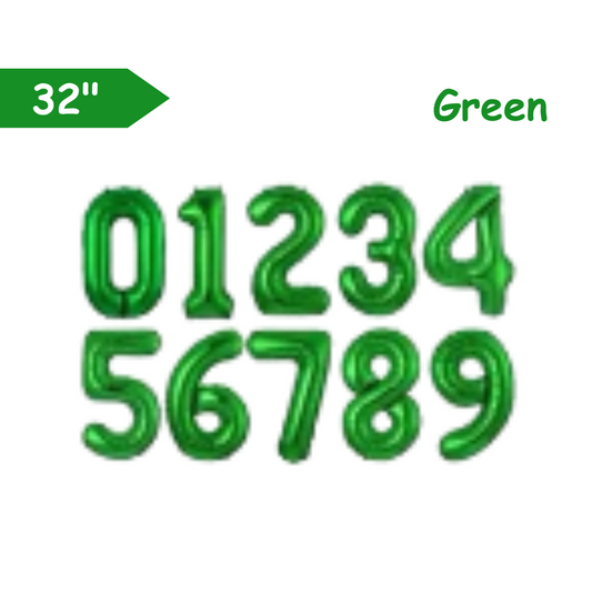 Green - 32inch Foil Number Balloons