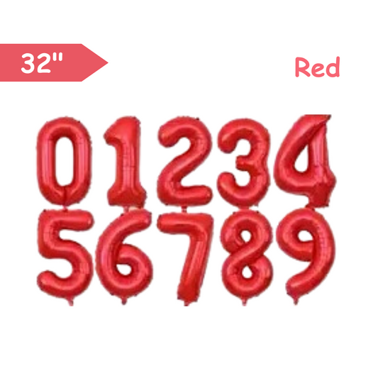 Red - 32inch Foil Number Balloons