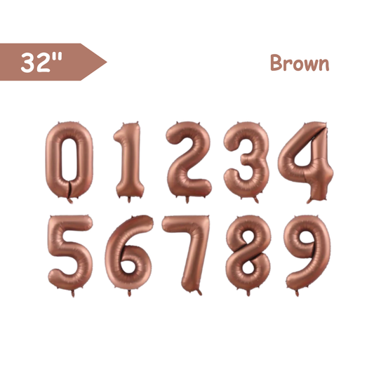 Brown 32- inch Foil Number Balloon