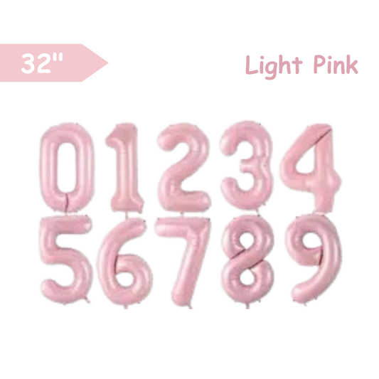Light Pink - 32inch Foil Number Balloons