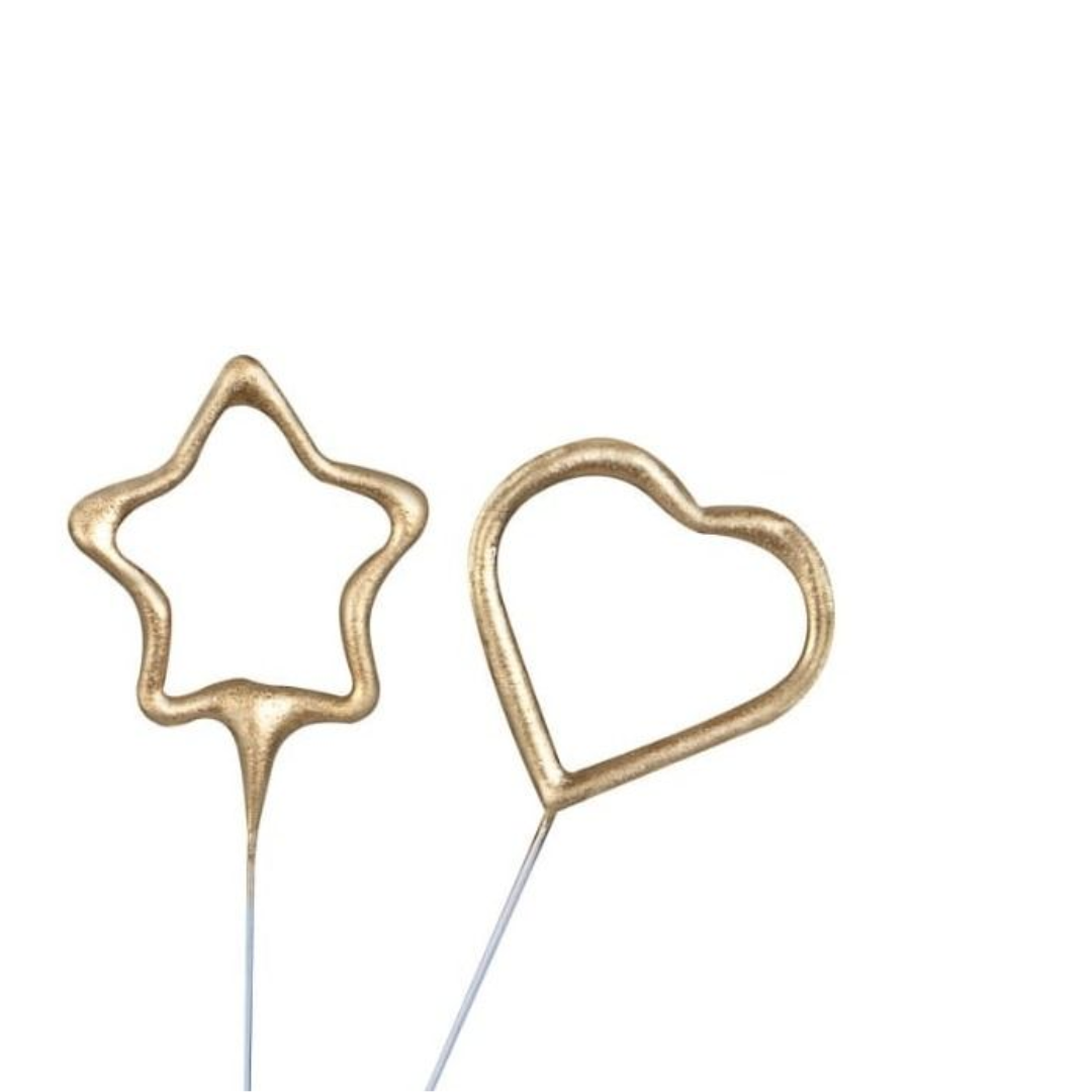Sparkling Star and Heart Candle