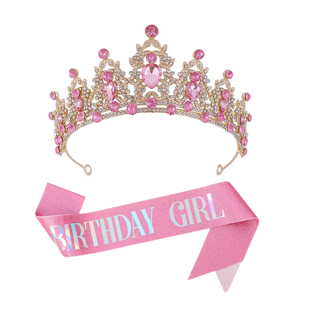 Birthday Girl Sash and Crown Set