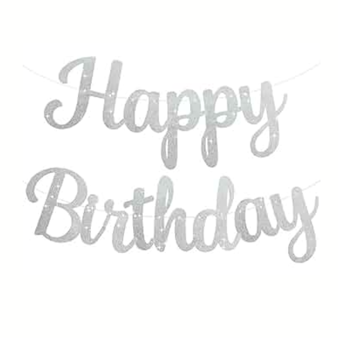 Glitter Happy Birthday Paper Banner