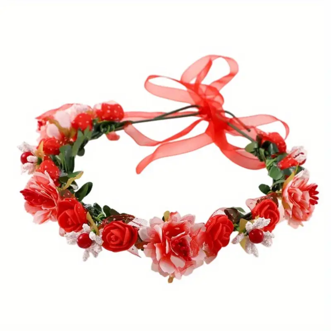 Girls Floral Flower Rose Headband