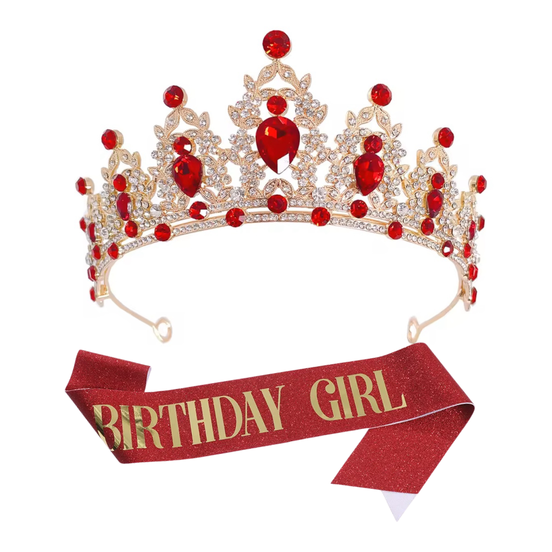 Birthday Girl Sash and Crown Set