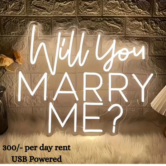 "Will you marry me? "USB Powered Warm Neon Led Sign for Rent