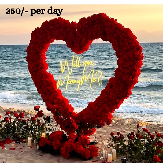 Golden Heart-Shaped Backdrop Frame for Rent