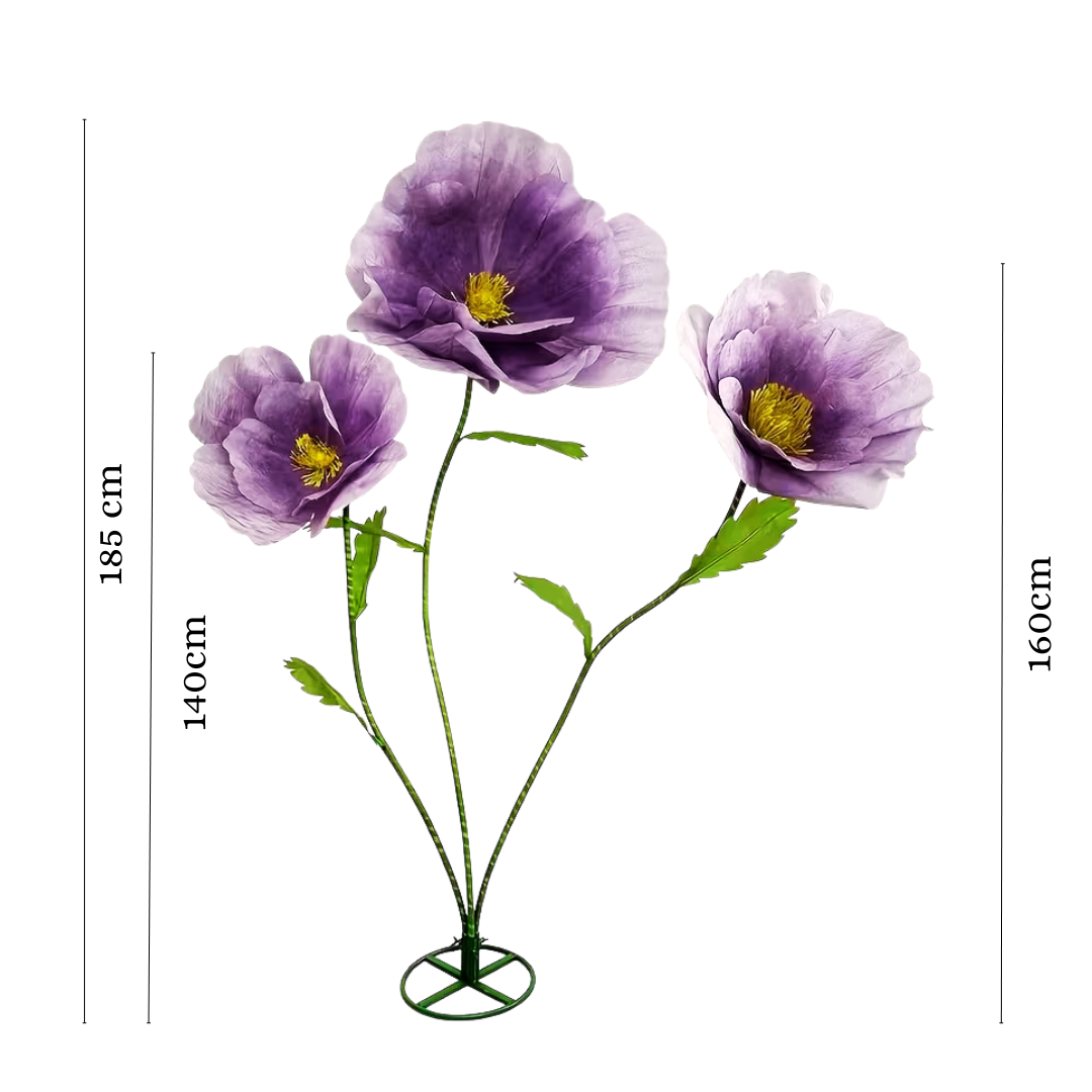 Purple 3 Giant Paper Flower Decoration for RENT