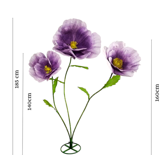 Purple 3 Giant Paper Flower Decoration for RENT
