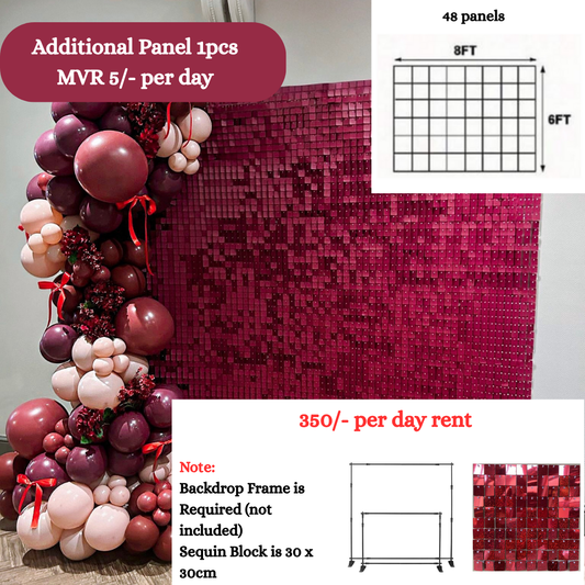 48pcs Red Laser Shimmer Wall Backdrop for Rent