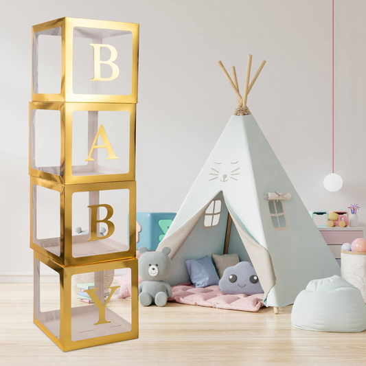 30cm Gold Baby Balloon Box