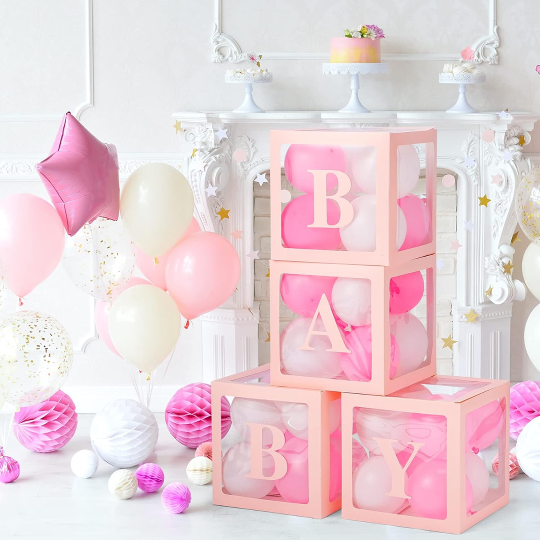 30cm Pink Baby Balloon Box
