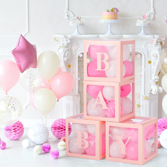 30cm Pink Baby Balloon Box