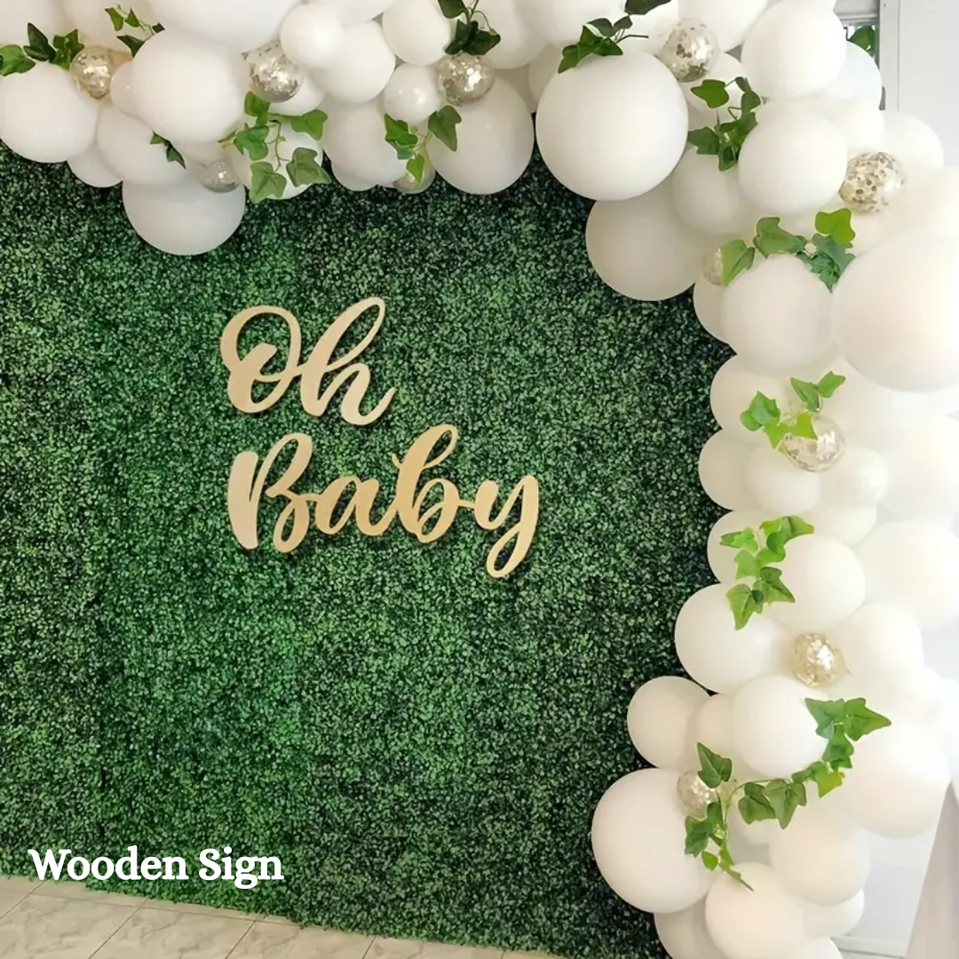"Oh Baby" Wooden Sign for Gender Reveal Baby Shower Decoration