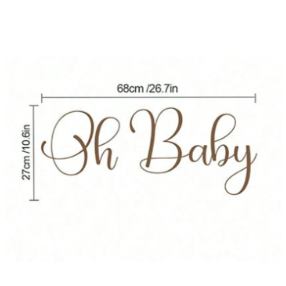 Oh Baby Wall Sticker Backdrop Decoration Banner