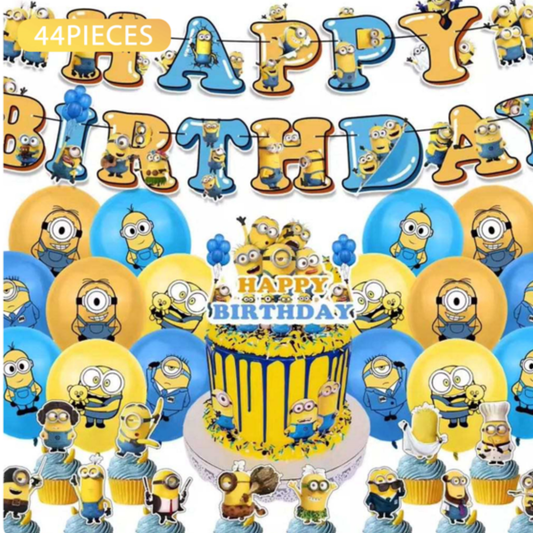 44pcs Minions Themed Birthday Balloon Set