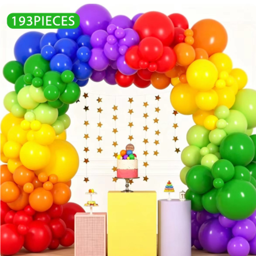 193pcs Rainbow Balloons Decorations Kit