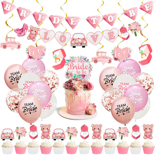 23pcs Pink Bride To Be Party Balloon Decorations Kit