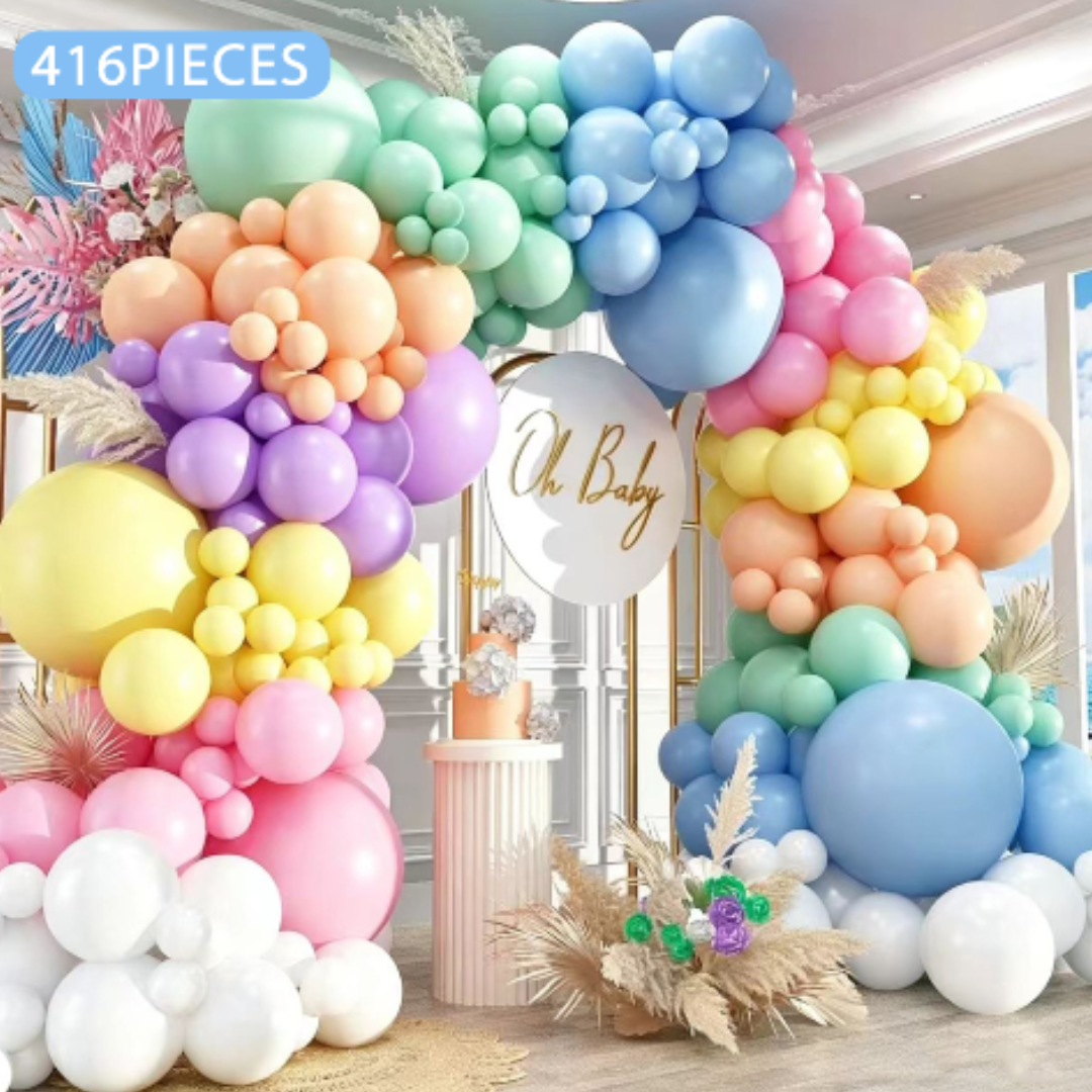 416pcs Pastel Macaron Balloon Garland Arch Kit