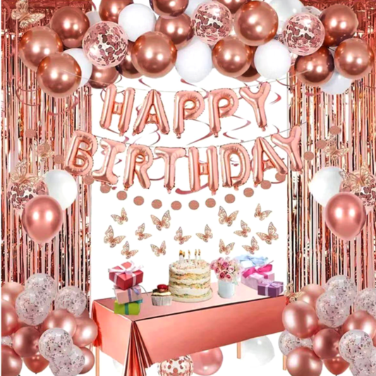 38pcs Rose gold Happy Birthday Balloon set