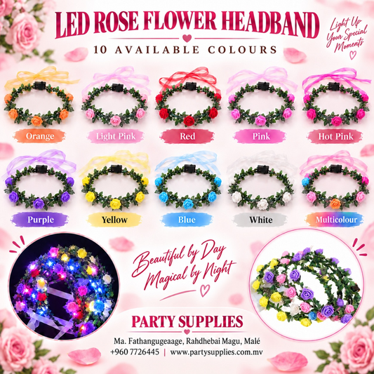 LED Rose Flower Headband