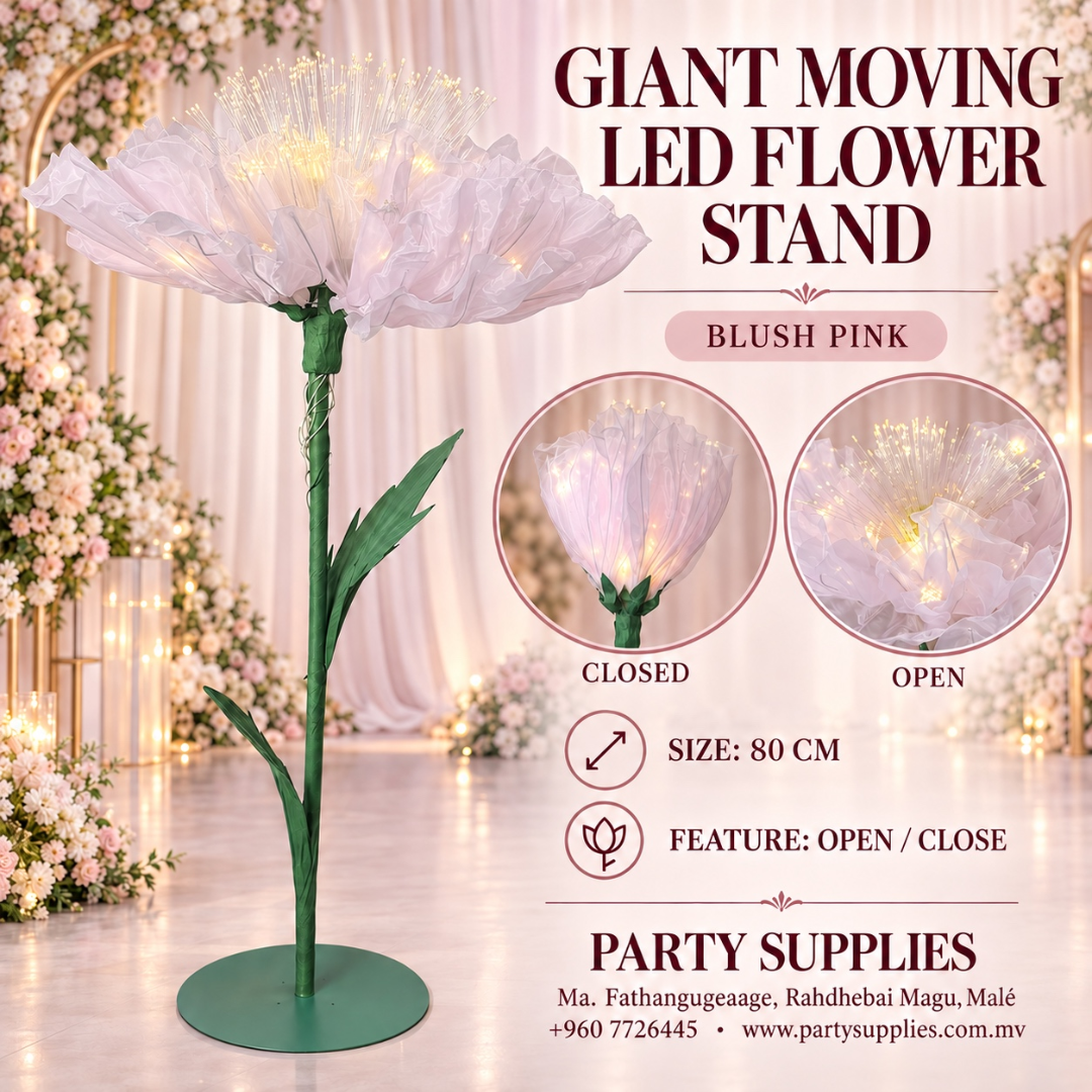 Blush Pink Giant Moving Led Flower Stand for the Rent