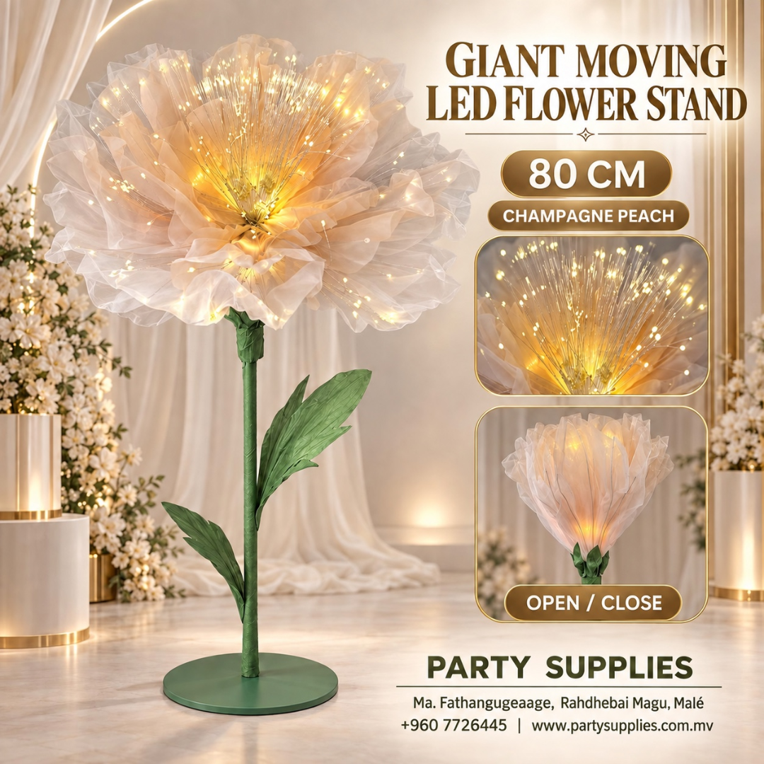 Champagne Peach Giant Moving Led Flower Stand for the Rent