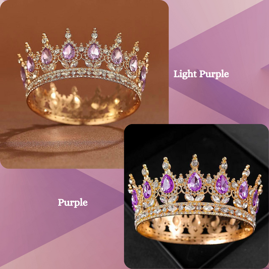 Purple Rhinestone Cake Crown