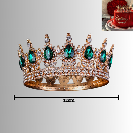Green Rhinestone Cake Crown